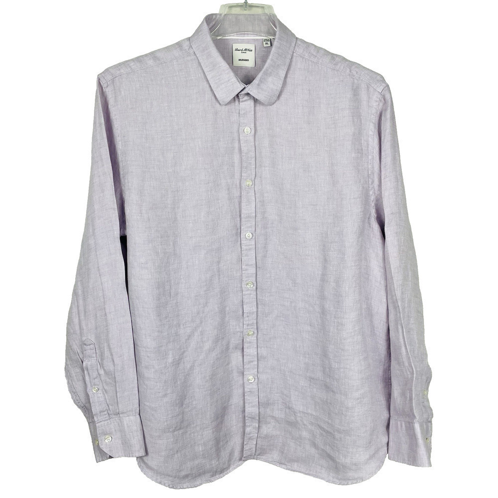Baird McNutt 100% Linen Shirt Mens XL Light Purple Beach Resort Cruise Summer